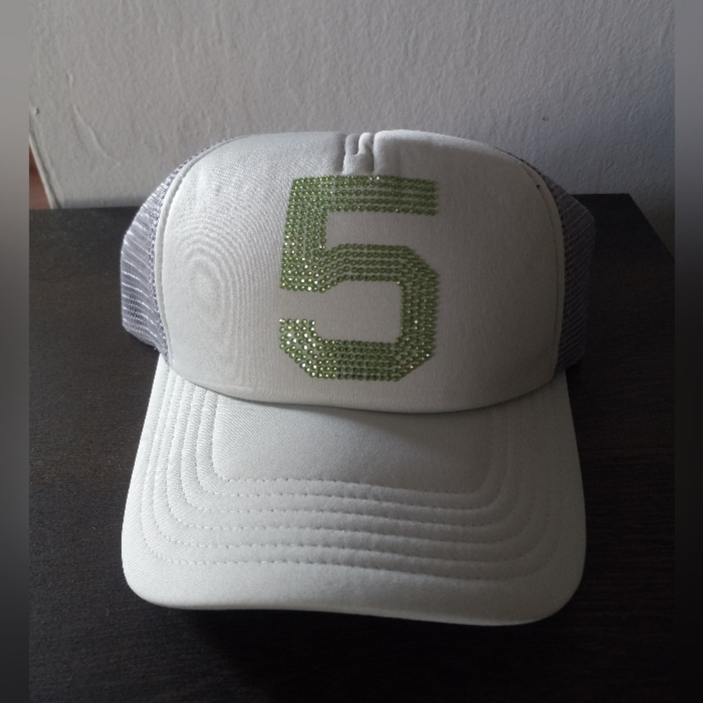 Grey sp5der 5 Rhinestone Trucker Hat New